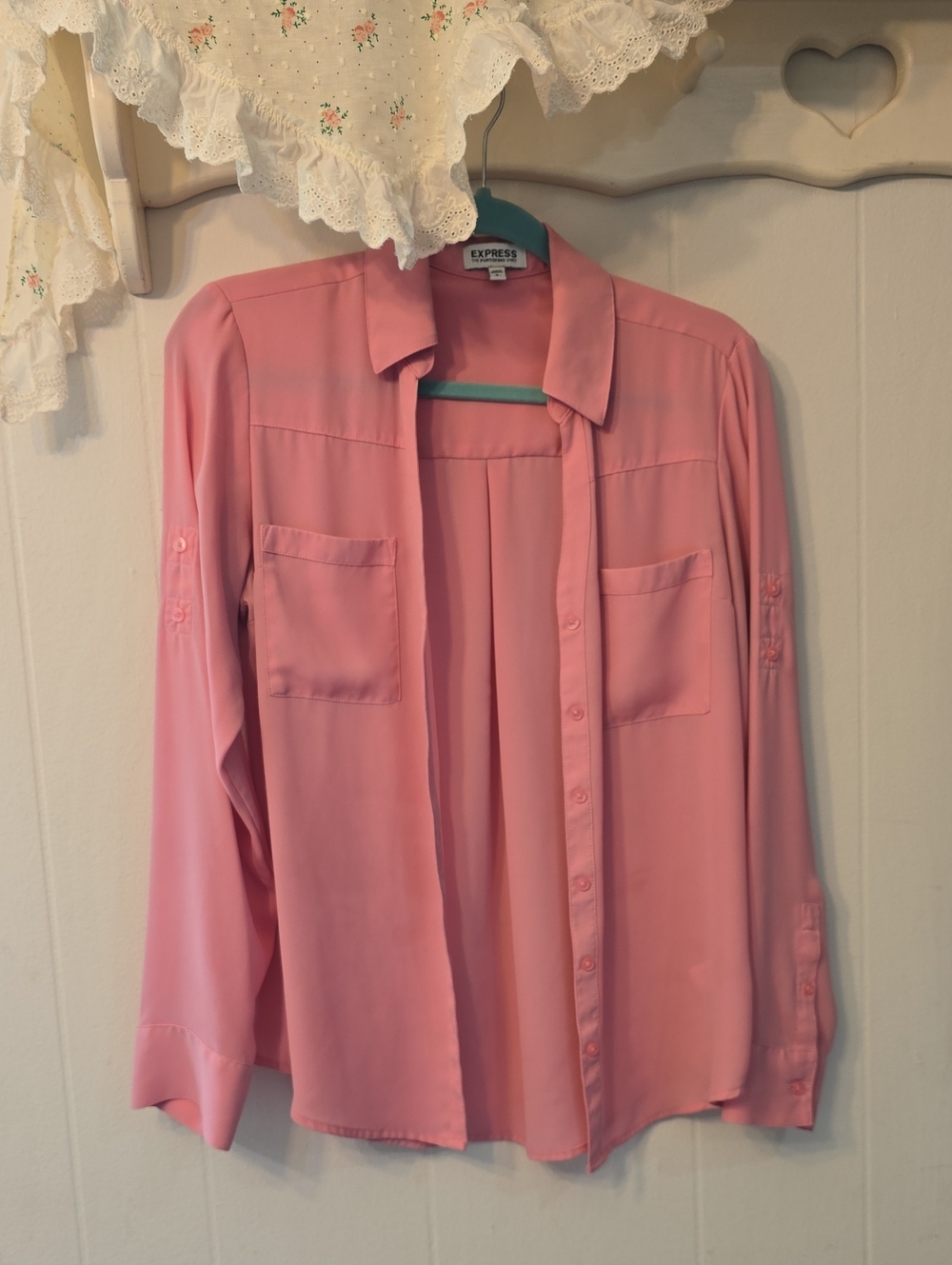 Express Portofino Shirt Collared with Chest Pockets And Convertible Sleeves